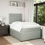 vidaXL Sommier à lattes de lit et matelas Gris clair 120x200cm Velours