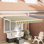 vidaXL Auvent Rayé Vert et jaune 3 x 2 5 m Polyester et métal