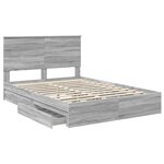 vidaXL Lit de Rangement Gris Sonoma 140 x 200 cm Bois d'ingénierie