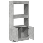 vidaXL Buffet haut gris béton 63x33x140 cm bois d'ingénierie