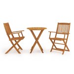 vidaXL Mobilier de bistro pliable 3 Pièces Bois d'acacia solide