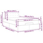 vidaXL Lit ottoman avec matelas gris clair 120x200 cm tissu