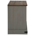 vidaXL Meuble TV HALDEN porte coulissante gris 110x40x60cm bois massif