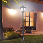 Luminaire extérieur solaire lampadaire lanterne classique LED 40 Lm dim. 18L x 18l x 160H cm noir