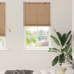 vidaXL Stores et Rideaux de fenêtre Autre Marron Clair Bambou