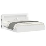 vidaXL Cabinet de Tête de Lit Blanc brillant Bois d’ingénierie