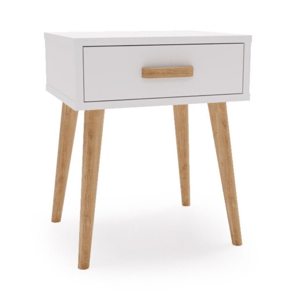 Buffet Luna - blanc  piètement bois