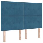 Lit Box Spring vidaXL avec Matelas Bleu Foncé 160x200 cm Velours