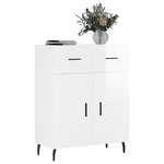 vidaXL Buffet Blanc brillant 69 5x34x90 cm Bois d'ingénierie