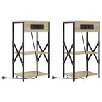 vidaXL Cabinet de chevet 2 Pièces Chêne Sonoma 41 x 31 x 76 cm