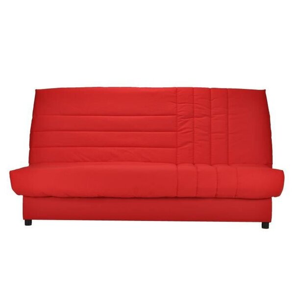Banquette clic-clac 3 places 192 x 95 cm tissu rouge