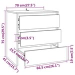 vidaXL Buffet Chêne sonoma 70x41x75 cm Bois d'ingénierie
