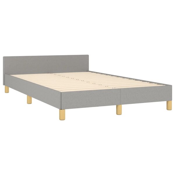 vidaXL Cadre de lit avec tête de lit gris clair 120x190 cm tissu
