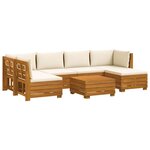 vidaXL Ensemble de canapés d'extérieur avec coussin 7 Pièce Marron