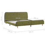 vidaXL Cadre de lit Vert Tissu 160 x 200 cm