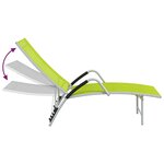 vidaXL Chaise longue Textilène et aluminium Vert