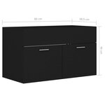 vidaXL Armoire d'évier Noir 80x38 5x46 cm Bois d’ingénierie