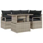 vidaXL Canapé de Jardin 5 Pièces avec Coussins Gris Clair