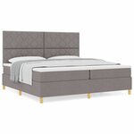 vidaXL Lit à ressorts avec matelas Taupe 200 x 200 cm tissu