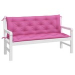 vidaXL Coussins de banc de jardin lot de 2 rose 150x50x7 cm tissu