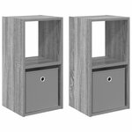 vidaXL Table de chevet 2 pc Gris Sonoma 30 5 x 27 x 59 5 cm