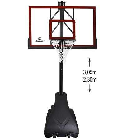 Panier de basketball pro deluxe platinium sur pied et mobile  hauteur réglable de 2 30m à 3 05m