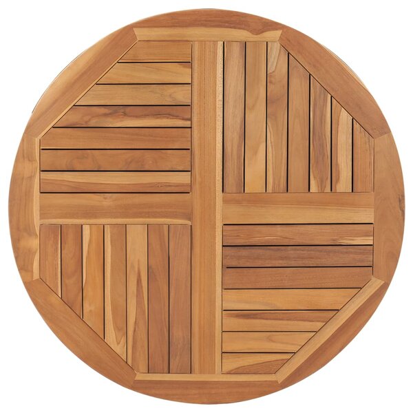 vidaXL Dessus de table Bois de teck solide Rond 2 5 cm 90 cm