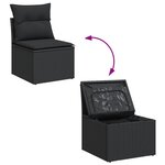 vidaXL Salon de jardin avec coussins 13 Pièces noir résine tressée
