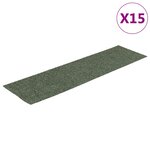 vidaXL Tapis d'escalier autocollants Rectangulaire 15 Pièces 76x20cm Vert