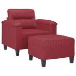 vidaXL Fauteuil avec repose-pied Rouge bordeaux 60 cm Similicuir