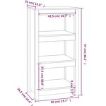 vidaXL Bibliothèque Gris 50x35x97 cm Bois de pin massif