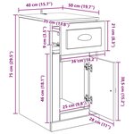 vidaXL Meuble d'appoint Chêne artisanal 40 x 50 x 75 cm