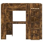 vidaXL Cadre de lit superposé avec bureau Chêne fumé 98 5 x 200 cm