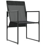 vidaXL Chaise 4 pc Noir et anthracite Textilène