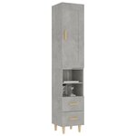 Vidaxl buffet haut gris béton 35x34x180 cm bois d'ingénierie