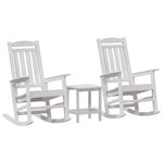 vidaXL Chaise à bascule 3 pc Blanc Polyéthylène