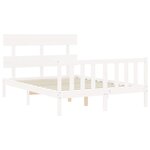 vidaXL Cadre de lit sans matelas blanc bois de pin massif