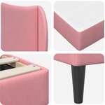 vidaXL Cadre de lit avec tête de lit Rose 90 x 190 cm Velours