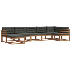 vidaXL Ensemble de canapés d'extérieur 7 pc Naturel et Anthracite