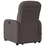 vidaXL Fauteuil inclinable de massage Marron foncé Tissu