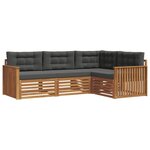 vidaXL Ensemble de canapés d'extérieur 4 pc Naturel et Anthracite