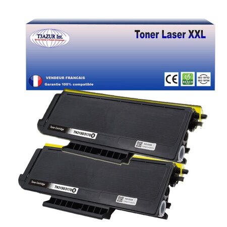 2 Toners compatibles avec Brother TN3170, TN3280 pour Brother HL5370 HL5370DW HL5240DN2LT HL5240DNLT HL5350DN2LT HL5350DNLT - T3AZUR