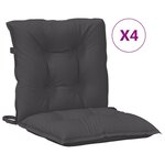 vidaXL Coussins de chaise à dossier bas lot de 4 anthracite mélangé