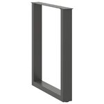 vidaXL Pieds de table à manger en U 2 pièces Anthracite 70 x (72-73) cm Acier
