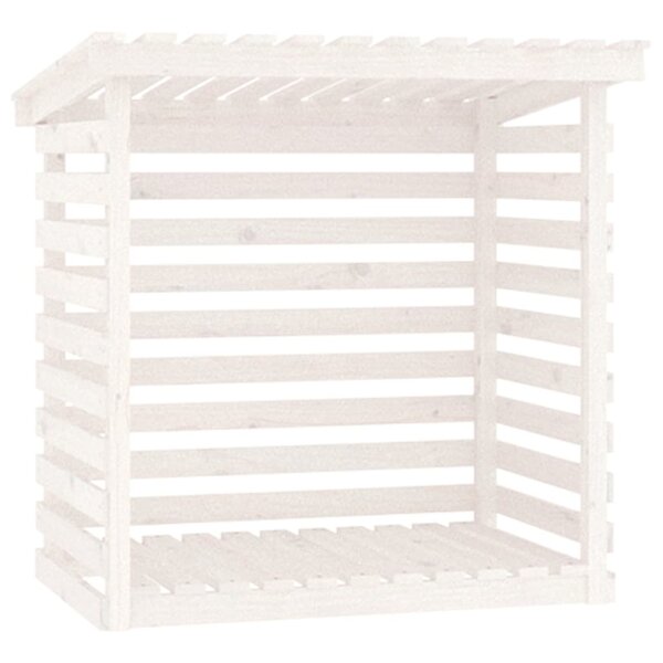 vidaXL Support pour bois de chauffage Blanc 108x73x108 cm Bois de pin