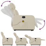 vidaXL Fauteuil inclinable de massage Crème Tissu