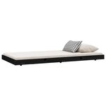 vidaXL Cadre de lit sans matelas noir 75x190 cm bois de pin massif