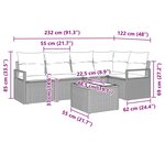 vidaXL Ensemble de Canapés 6 Pièces Gris polyrotin