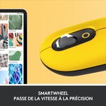 Souris sans fil logitech pop mouse avec emojis personnalisables  bluetooth  usb  multidispositifs - jaune