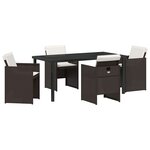 vidaXL Ensemble de salle à manger pour jardin 5 Pièces Marron Poly rotin